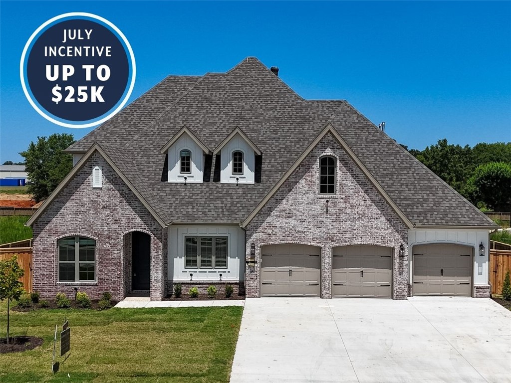 Take advantage of up to $25,000 in total incentives on this home through July 31. The offer includes a $20,000 builder incentive plus an additional $5,000 through our preferred lender. Incentives may be applied toward closing costs and prepaid expenses, an interest rate buy-down, or other approved options. Located in County Line Square near Shaw Family Park. The Fairview opens to the main living area with a fireplace and 3 large windows. The kitchen includes a large island, GE Profile stainless steel appliances, and ceiling-height cabinets. A bedroom and full bathroom are on the main level, along with the primary suite featuring a vaulted ceiling, double vanity with centered makeup vanity, walk-in shower, and walk-in closet connected to the laundry room. Upstairs offers 3 bedrooms and a full bathroom. Fence, gutters, and blinds are included. A community pool and pavilion are coming soon for residents to enjoy.