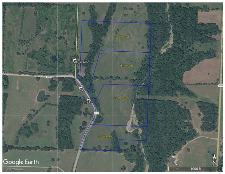 15.41 acres with County Road 3151 along the west boundary and Horsehead Creek running along the east
side. The property offers usable ground suitable for a home, barn, arena, pasture for horses or livestock,
and small hay production. Ample road frontage allows flexibility for driveway placement and barn access.
No immediate neighboring residences provide open space and separation. The creek forms a natural
boundary along the east side and adds privacy. Located just 7 minutes from Interstate I-40 access, this
property offers convenient travel while maintaining a quiet rural setting. Suitable for residential,
agricultural, or recreational use.