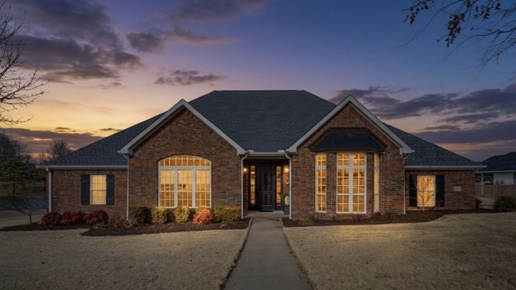 Enjoy Lake front living on a quiet cul-de-sac in the desirable Har-Ber Meadows community that is known for it's incredible community pool and parks.   This one-level home offers a rare blend of comfort, scenic lake views, and exceptional indoor-outdoor living. 

Inside, the home features a spacious living area with large windows that bring in natural light and frame the lake views. The split floor plan offers 4 bedrooms, and one can double as an office or library.  The kitchen offers generous space for hosting and everyday living with eat-in dining with incredible water views. 
The oversized master suite is a true retreat, featuring expansive bedroom space, a large bathroom, and an impressive walk-in closet. Additional bedrooms and flexible living spaces provide room for guests, work, or hobbies. T
The backyard is a standout feature with space perfect for gatherings, cookouts, and evenings overlooking the water.  
The patio provides an ideal setting for entertaining while enjoying the serene lake backdrop.