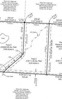 Pretty flat open 5.03 acres private setting with some shade trees. Public water available at the street, across the street from Elementary school and Beaver Lake is close. Boat launching nearby. 30 ‘ wide Easement fron Sonora