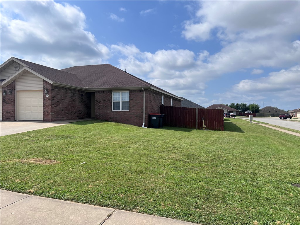 Available today! Super clean 3 bedroom, 2 bath 1 car garage, new LVP flooring, fresh paint, large private fence back yard. Living room open to kitchen. Kitchen includes new counter tops, plenty of cabinets and counter space. Great location close to everything in NWA. $40 application & processing fee per adult, pets are negotiable, No  Cats.