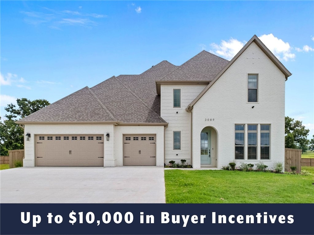 Up to $10,000 in buyer incentives available, including $6,500 from the builder and $3,500 from the preferred lender. These incentives may be used toward closing costs, prepaids, or a rate buydown. The builder portion may also be used as an appliance credit. Located in County Line Square near Shaw Family Park. The Fairview opens into the main living area with a fireplace and large front-facing windows. The dining area and kitchen flow off the living room, with French doors leading to the back patio. The kitchen includes a large island and ceiling-height cabinets, and engineered hardwood runs throughout the first floor. The primary suite features a vaulted ceiling, double vanity, makeup vanity, walk-in shower, and walk-in closet connected to the laundry room. A second bedroom, full bathroom, mudroom, and 3-car garage complete the first floor. Upstairs offers 3 bedrooms and a full bathroom. Fence, blinds, and gutters are included, and a community pool and pavilion are coming soon for residents to enjoy.