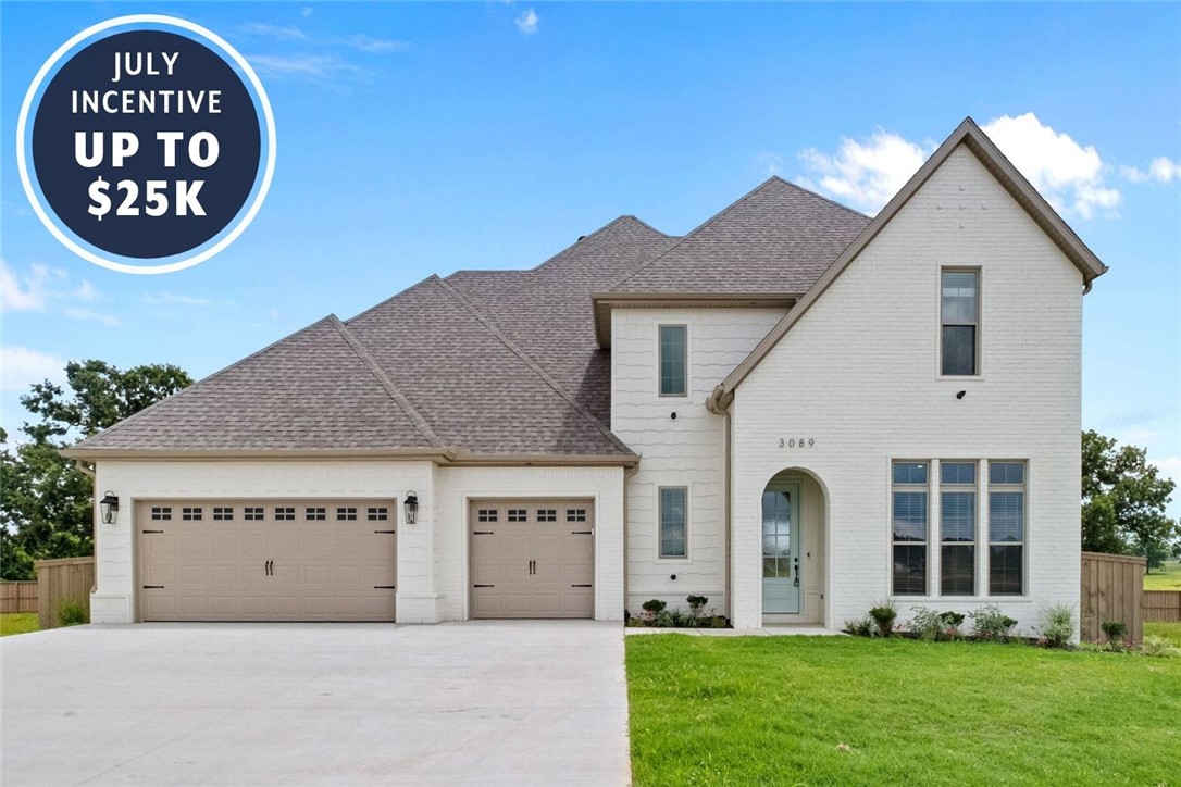 Take advantage of up to $25,000 in total incentives on this home through July 31. The offer includes a $20,000 builder incentive plus an additional $5,000 through our preferred lender. Located in County Line Square near Shaw Family Park. The Fairview opens into the main living area with a fireplace and large front-facing windows. The dining area and kitchen flow off the living room, with French doors leading to the back patio. The kitchen includes a large island and ceiling-height cabinets, and engineered hardwood runs throughout the first floor. The primary suite features a vaulted ceiling, double vanity, makeup vanity, walk-in shower, and walk-in closet connected to the laundry room. A second bedroom, full bathroom, mudroom, and 3-car garage complete the first floor. Upstairs offers 3 bedrooms and a full bathroom. Fence, blinds, and gutters are included, and a community pool and pavilion are coming soon for residents to enjoy.