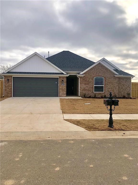 Beautiful 3 bed/2 bath home built in 2021 with two-car garage and fully fenced backyard! This home has a fireplace, covered back porch, and gorgeous neutral materials throughout. Primary bathroom has a full tub for relaxing, as well as shower and a large walk-in closet. Large walk-in pantry in kitchen along with lots of counter space. Located in the Villages of Sloanbrooke, close to schools, restaurants, and more!