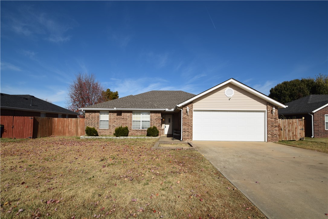 Great Bentonville location! 3 bedroom, 2 bath, 2 car garage. Large living area, eat in kitchen, separate laundry room. Privacy fence back yard with storage building. No smoking, pets negotiable with owner approval. Home comes with Refrigerator, washer and dryer.