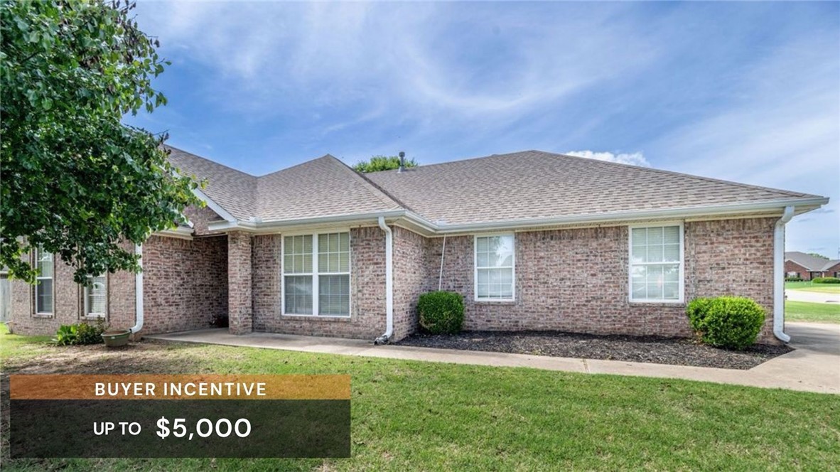 This stunning all brick beauty sits proudly on a massive corner lot in the heart of Prairie Grove. Completely turnkey, this home features a long list of premier upgrades: a new roof in 2022, new HVAC and water heater in 2024, a remodeled kitchen and new privacy fencing in 2025, and new fixtures with fresh professional paint in 2026. The location cannot be beat! You are a short walk from Delford Rieff Park's aquatic center, splash pad, and walking trails, and just minutes from the historic Prairie Grove Battlefield State Park. The location is also highly convenient to the local elementary, junior high, and high school, all located just about a mile away. Best of all, you can enjoy this peaceful, tight-knit community while remaining just a short drive from the endless dining, entertainment, and employment opportunities across metro Northwest Arkansas. Up to $5,000 buyer incentive from seller for closing costs, rate buy-down, etc., with acceptable offer.