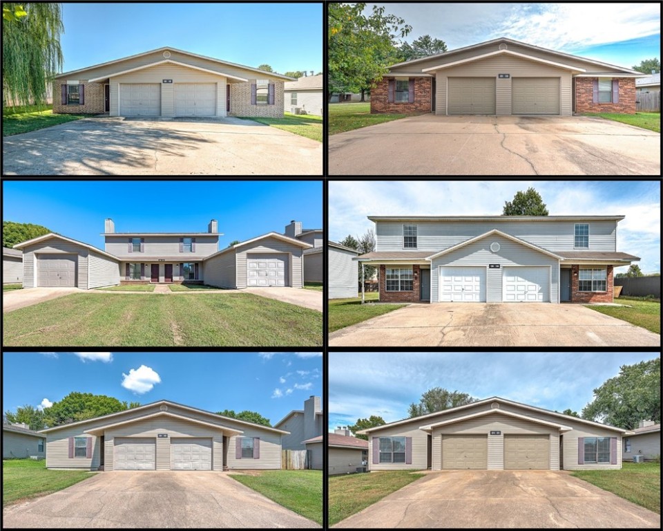 Package of 6 Duplexes (12 units total) for sale. Excellent investment opportunity in West Fayetteville! Freshly remodeled duplexes (3 bedrooms, 2 bathrooms, 1 car garage per side - 3436/3438 Harvard & 1266/1268 Chickadee are 2 story and 2.5 bathrooms per side) with brand new flooring, interior paint, refinished cabinets, new counter tops, and new lighting & plumbing fixtures throughout. Brand new kitchen appliances including Refrigerator! Washer/dryer hookups. Conveniently located just a mile from I-49 and less than 3 miles to the UofA. Close to bus routes, trails, shopping, restaurants, and all amenities Fayetteville. Each individual duplex is also for sale separately, see ML#1285934, 1286541, 1285236, 1287412, 1287456, and 1287459.