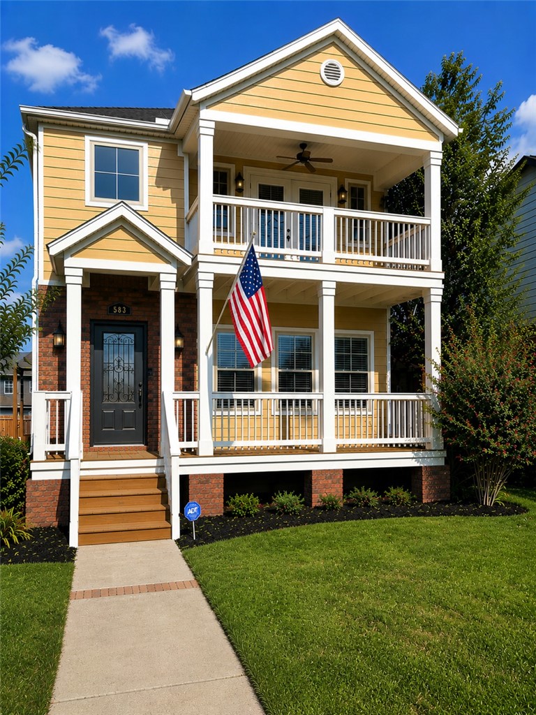 Welcome to Rupple Row Homes, known for their fun historic color combos and in an excellent location that sits on University of Arkansas bus route, across the street from the Fayetteville Boys and Girls Club, and walking distance to restaurants and shopping. This beautiful 2000 sqft 3 bedroom and 2.5 bathroom house has been newly renovated. New exterior Sherwin Williams historic paint on exterior (2024) body/trim as well as exterior stain on all decking and pergolas. Interior home boasts of fresh painted walls, trim, ceilings, cabinetry (all bathrooms, kitchen, stair railings, built-ins, doors, fireplace.) New lighting/fan, new carpeting, new fireplace surround tiling, new beautiful backsplash in kitchen. Outdoor patio has been power washed and ready for your next bbq gathering. Home offers 3 patios and covered porches/decks, one off the primary bedroom with ceiling fan. Completely move in ready!!