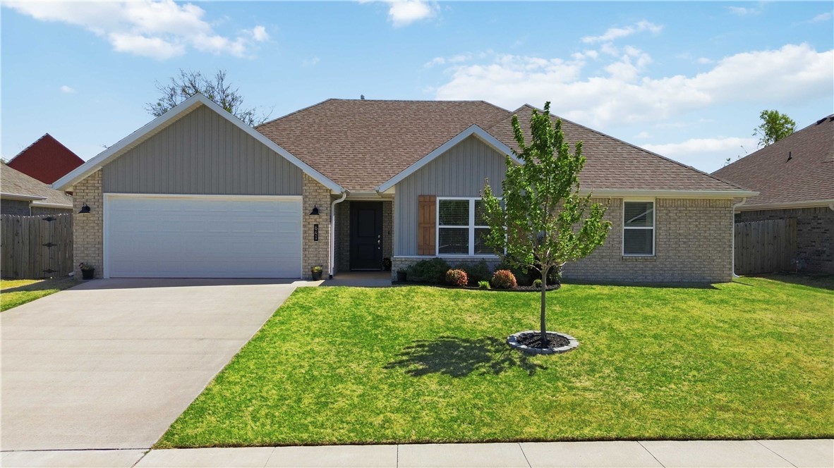 Welcome to Snyder Grove —  where thoughtful design meets small-town charm. This single-story Matthew Plan delivers the open, airy layout today's buyers are looking for, anchored by a light-filled living room with a corner gas fireplace dressed in shiplap. The eat-in kitchen is built to  function, featuring a large island, granite countertops, gas range, generous cabinet storage, and a pantry — all overlooking the covered back patio/backyard. Open-concept flow makes entertaining effortless.The spacious primary suite offers a true retreat with double vanities, a walk-in shower, ample storage, and a large walk-in closet. The flexible fourth bedroom transitions seamlessly into a home office or study.Location checks every box — minutes from Delford Rieff Park, Prairie Grove Aquatic Park, and Highway 62 for easy commuting throughout Northwest Arkansas.USDA financing eligible. Ask about 5K preferred lender incentives to help offset closing costs.