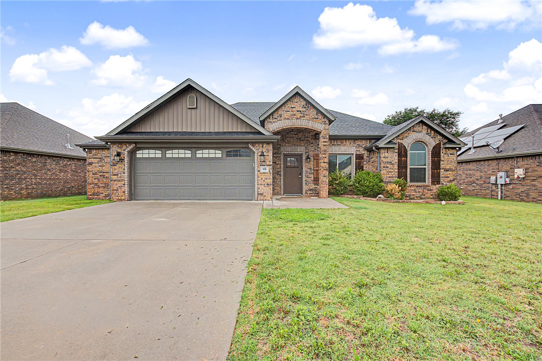 Welcome to 950 Bob Glen Circle in Centerton! This beautifully maintained home offers an open-concept layout, high ceilings, and stylish finishes throughout. The spacious living room features a stunning stone fireplace and flows seamlessly into the kitchen, creating the perfect space for entertaining or day to day life. The kitchen offers lots of storage with pantry, generous counter space, and breakfast bar for gathering with family and friends.
The private primary suite provides a relaxing retreat with vaulted ceilings and a spacious en-suite bath, with huge primary closet attached to laundry room. Two additional bedrooms offer flexibility for guests, a home office, or hobbies. Large windows throughout the home fill the space with natural light, enhancing the bright and inviting atmosphere. Outside, enjoy a backyard with room to relax, play, or entertain. Conveniently located near schools, shopping, dining, and all that Northwest Arkansas has to offer, this move-in-ready home is one you won't want to miss!