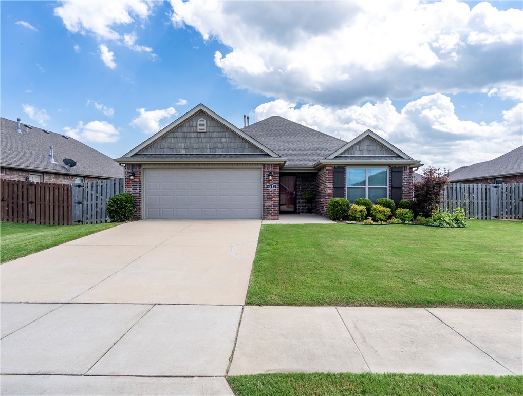 4431 W Wales Drive in Fayetteville is the perfect place to call home. This beautiful home built in 2018 has been perfectly maintained and ready for it's next owner. Close to everything, schools, trails, shopping, and dining. Easy drive to University of Arkansas and historic downtown Fayetteville. Great subdivision and location. Lots of storage space and the primary bedroom is tucked away from the guest suites for the ultimate in owner privacy. Large living room is open to the kitchen. Tons of custom cabinetry, granite counter tops and an upgraded gas stove will make your kitchen dreams come true. The backyard is so nice with a separate fenced area for pets and stunning sunsets views in the early evening. Natural gas hookup on the patio makes grilling easy. Come see this home and make it yours today.