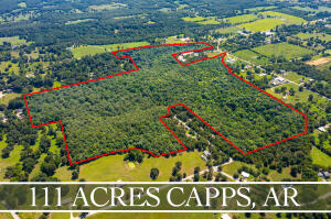 111 Acre wooded parcel with Endless Possibilities -subdividing the property and selling it in separate tracts or build your dream home. The acreage is located just West of Harrison at Capps Community. It fronts on Capps Rd/Hwy 392,  joins Old Capps Rd between the cemetery & mini storage and Rocky Knoll Lane. Land lays from Hwy 392/Capps Road in & around the Illumination Station, Fox Run Acres Subdivision, Rolling Oaks Subdivision and Western Oaks Subdivision off of Rocky Knoll Lane.  Buyer to verify availability of Rural Water & Electric.