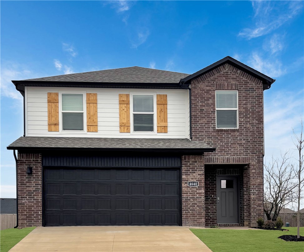 The Gorgeous Garfield plan in The Element, in beautiful Fayetteville, AR! This home offers 4 bedrooms and 2.5 bathrooms! Upon entering, you’ll find a spacious living room and kitchen with a breakfast nook! The kitchen features beautiful quartz countertops, a gas range, and pantry. All bedrooms are located on the second floor, including primary bedroom and ensuite. The primary bath features quartz countertops with double sinks and a walk-in shower! Each home will have LVP flooring throughout the first floor, with carpeted stairs and carpet in all upstairs living areas. Upstairs wet areas will have LVP flooring. The exterior will feature brick and Hardie® siding per plan and a covered patio per plan. Homes in this neighborhood are equipped with a programmable thermostat which allows you to effortlessly control your environment with the touch of a button. Landscape package! Garage Door opener! Taxes and parcel number TBD.