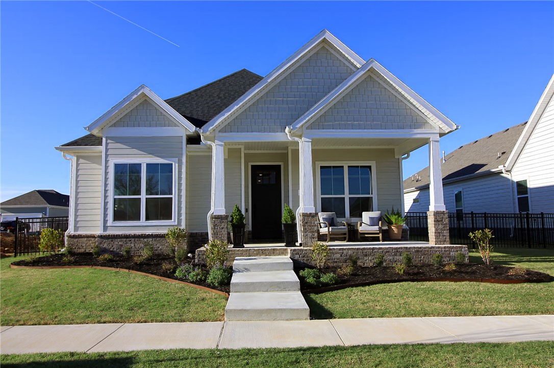 Comfort and Style… Yes, you can have both with this 2025 Craftsman style home. Zero carpet. Stylish accent walls, and custom window treatments throughout. Large kitchen island and gas cooktop make entertaining a snap, while 2 separate covered porch areas give you extended living spaces. Abundance abounds in this stunner with plenty of storage, oversized laundry room, and tall ceilings. Neighborhood amenities include lawn care, pool, and clubhouse leaving you with less on your to-do list and more time for leisure. Easy access to miles of trails, acres of park, and so much more.  Schedule a showing today, and see for yourself!
