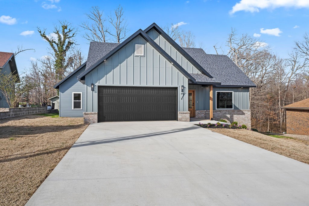 New Construction in an established circle street, directly across from the Branchwood Recreation Center and Nature Trail. This modern beauty is three bedrooms, two baths and features and open floor plan with tons of natural light from the picture windows. Built ins surrounding the electric fireplace. Large quartz kitchen island and cabinet storage galore. Pantry, dedicated laundry room. Luxury Vinyl Plank flooring throughout the entire home. One year builder warranty. Covered back patio/deck. Walking distance to Branchwood where you can find pickleball, racquetball, playground, basketball, swimming pool, disc golf, and more! Plans and measurement attached in MLS.