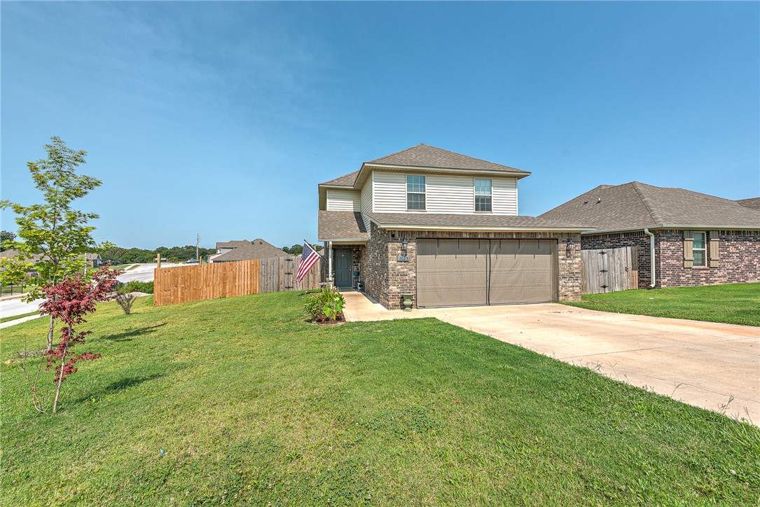Welcome to Sunset Ridge! This gorgeous home sits on a highly desirable corner lot and features beautiful new light fixtures (updated in 2025). The bright, open kitchen boasts sleek granite countertops, an incredible double pantry for maximum storage, and a stainless steel refrigerator that conveys!
Retreat to the oversized primary suite, offering a generous layout with plenty of space for king-sized furniture and a great walk-in closet.
Outside, the sellers thoughtfully extended the wood privacy fence to create a massive, expanded backyard on this 0.28-acre lot—perfect for pets, play, and summer entertaining. Excellent turn-key Gentry location close to local schools and parks!
Home has foundation warranty.