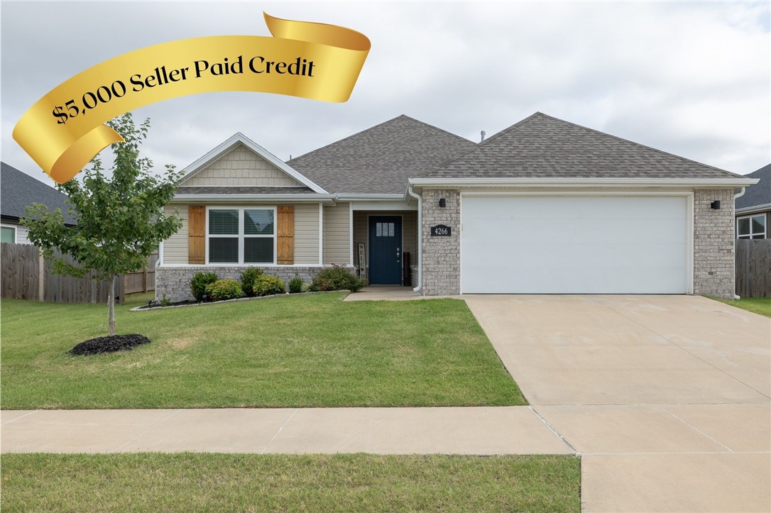 Better than new ADORABLE one level home in West Fayetteville's Towne West S/D!  2,041 heated and cooled sq ft offers 4 bedrooms, 2 full bathrooms, open eat in kitchen to living, and separate laundry.  Amenities include luxury vinyl plank flooring, 2" faux wood blinds, ZERO ENTRY (no steps into the home), white cabinetry, gray quartz, covered patio, privacy fenced backyard, and a 2 car garage.  Washer, dryer, and refrigerator convey!!  This home is close to University of Arkansas, Centennial Park, John L Colbert Middle School, shopping, and the trail system.  The home is in IMMACULATE CONDITION! $5,000 Seller paid credit with offer and acceptance!!