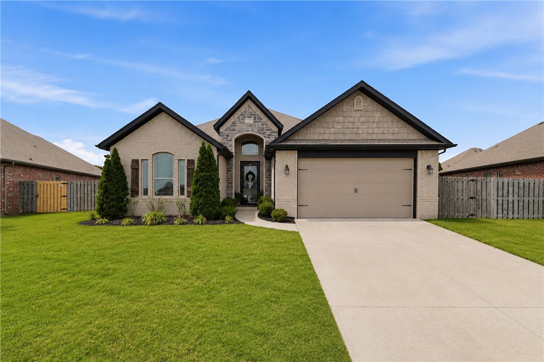 Welcome to The Ivey’s! Ideally located near Mt. Hebron Park with easy access to neighborhood amenities including a community pool & clubhouse, this beautifully maintained one-level home offers 3 bedrooms, 2 bathrooms & an open-concept layout designed for both comfortable everyday living & entertaining. Natural light fills the spacious main living areas, highlighted by hardwood floors throughout. The kitchen is thoughtfully designed with stainless steel appliances, a gas cooktop with pot filler, walk-in pantry, built-in wine fridge & a stunning copper apron-front sink. The private primary suite features a well-appointed bath with dual vanity, walk-in shower & two separate walk-in closets for added storage and convenience. New carpet installed in 2025 adds a fresh touch, while additional features include a storm shelter, front & rear landscaping, and a covered patio complete with a gas fireplace overlooking the privacy fenced backyard—perfect for relaxing or entertaining year-round.