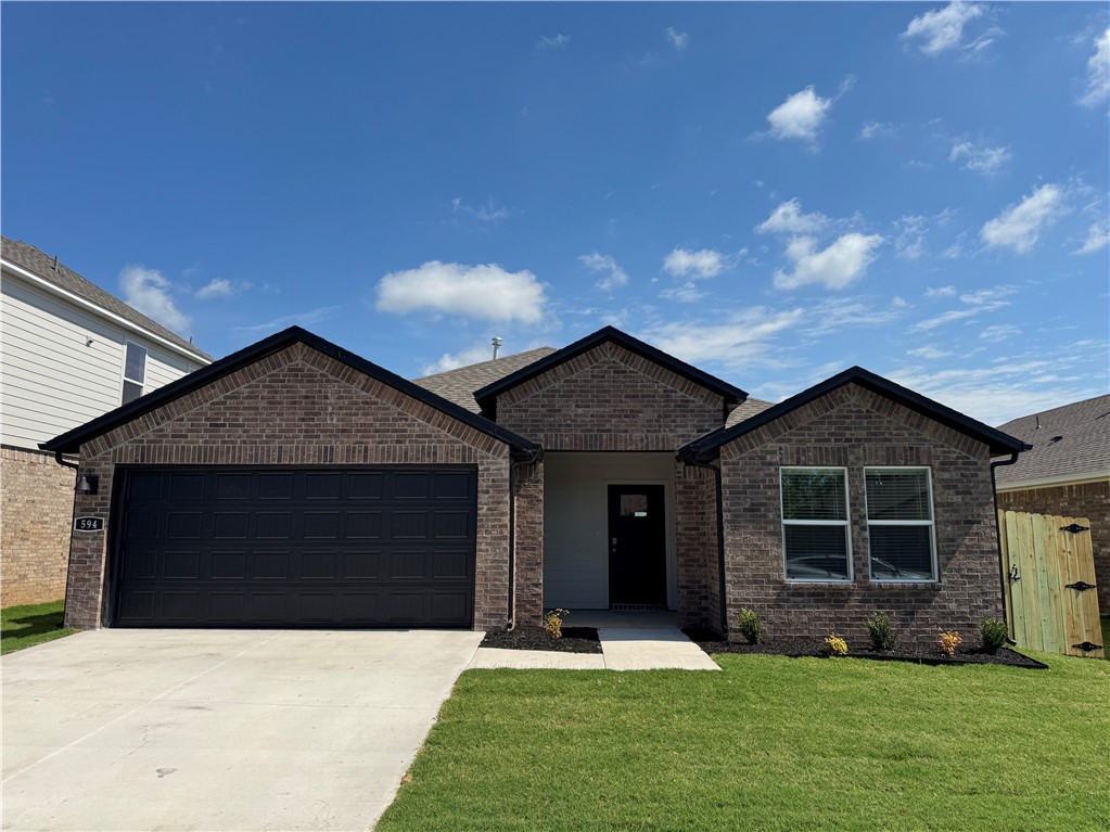 Sold before print! Delightful Denton plan in The Element, in beautiful Fayetteville, AR! This home offers 3 bedrooms and 2 full bathrooms! Upon entering, you’ll find a spacious living room and kitchen open to a dining area! The kitchen boasts beautiful quartz countertops, a gas range, and pantry. The primary bedroom features an ensuite with quartz countertops with double sinks and a walk-in shower! This home will have LVP flooring throughout. The exterior will feature brick and siding per plan and a covered patio per plan. Homes in this neighborhood are equipped with a programmable thermostat that allows you to effortlessly control your environment with the touch of a button. Landscape package! Garage Door opener! Taxes and parcel number TBD.