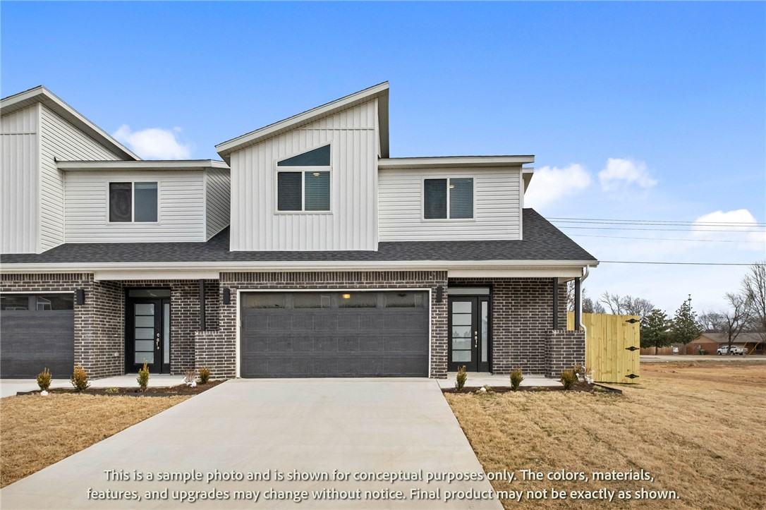 Welcome to Crystal Cove, where modern design meets everyday comfort in this beautifully crafted 3-bedroom, 2.5-bath townhome by Sunrise Homes. This ~1,582 sqft layout features a desirable primary suite on the main level, offering both convenience and privacy. The open-concept living space is highlighted by a soaring vaulted ceiling and large Clerestory Windows bringing in natural light for a bright, airy feel throughout. Also featuring a sleek electric fireplace, creating an inviting atmosphere. The kitchen flows seamlessly into the dining and living areas, perfect for entertaining. Upstairs includes two additional bedrooms, a full bath, and a loft-style hallway overlooking the main living area. Enjoy outdoor living with a covered back patio and private backyard. Low-maintenance living with thoughtful design throughout makes this home ideal for a variety of lifestyles.  Builder’s credit of $3,000 and Lenders Credit Up To $5,000 with Preferred Lender.
