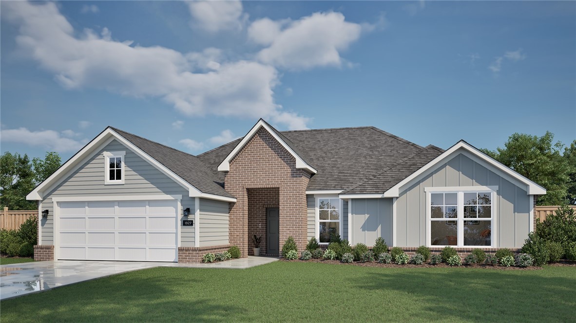 Welcome to the Millwood, a beautifully crafted one-story ranch offering the ideal balance of comfort and luxury. Spanning 1,849 sq ft, this thoughtfully designed home features 3 bedrooms, 2 bathrooms, and a finished two-car garage. A welcoming covered front porch leads into a spacious entryway and an open-concept living, kitchen, and dining area. With direct access to a covered back patio and fenced backyard, the layout is perfectly suited for year-round entertaining—whether hosting holiday gatherings, enjoying cozy movie nights, or spending time outdoors with family and friends. The split-bedroom design enhances privacy, with the primary suite tucked away from the main living areas. This peaceful retreat includes a spa-inspired bath with a separate soaking tub and shower, along with generous dual walk-in closets for exceptional storage.