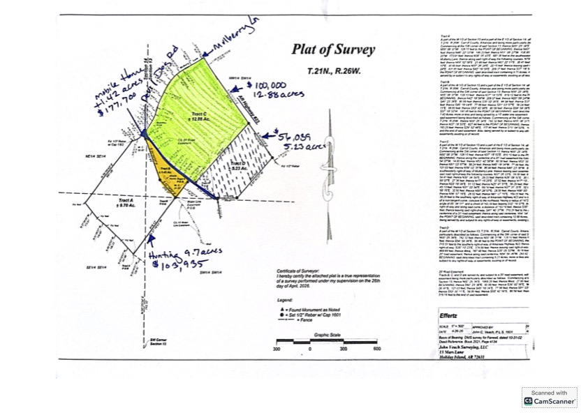 SECOND CHANCE- no fault of seller. 5.23 unrestricted acres with excellent highway frontage and endless possibilities. This mostly flat, usable land is ready for whatever your heart desires — whether that’s a homesite, hobby farm, pasture land, commercial venture, development opportunity, or income-producing investment. With no known restrictions, the flexibility here is hard to find. The property offers outstanding visibility along the major highway, creating potential for billboard income, business exposure, or future commercial use. Conveniently located just 15 minutes from Eureka Springs and near the Missouri state line, you’ll also enjoy quick access to outdoor recreation including hunting, fishing, hiking, and floating throughout the Ozarks. Adjacent acreage may also be available for purchase, including additional pasture land, wooded hunting acreage, and a mobile home, allowing for expanded opportunities and a larger footprint if desired. See MLS 1340579