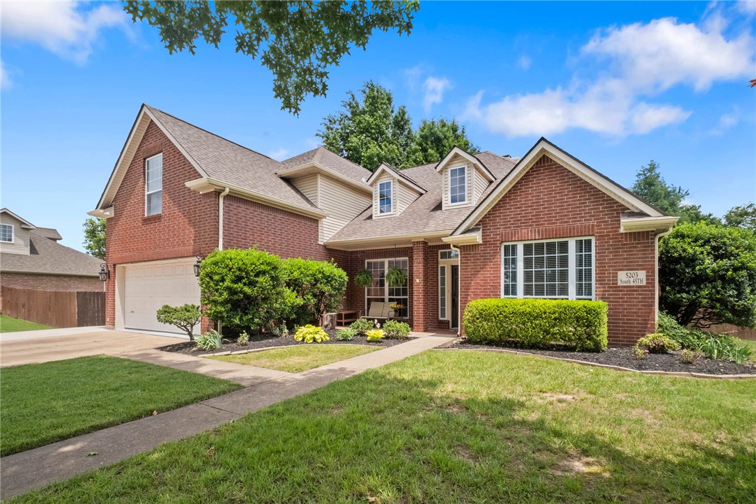 Welcome to Highland Knolls, one of Rogers' most sought-after neighborhoods! Just minutes from the Pinnacle Hills Promenade, the Walmart AMP, the Razorback Greenway, top shopping, dining, and I-49, this well-maintained home offers the perfect blend of comfort and convenience. Inside, you'll find a spacious layout with the primary suite plus a dedicated office on the main level, along with beautiful engineered wood floors, a charming kitchen with ample cabinetry and granite countertops, and stylish updates including fresh paint, brand-new carpet, and beautifully updated bathrooms. Upstairs features three spacious bedrooms plus a versatile bonus room, perfect for a playroom, media room, home office, or additional living space. Step outside to a large backyard surrounded by gorgeous mature trees and landscaping, with plenty of room for entertaining or even adding a pool! Enjoy a beautifully updated home in an established Rogers neighborhood, with the very best of Northwest Arkansas just minutes away!!