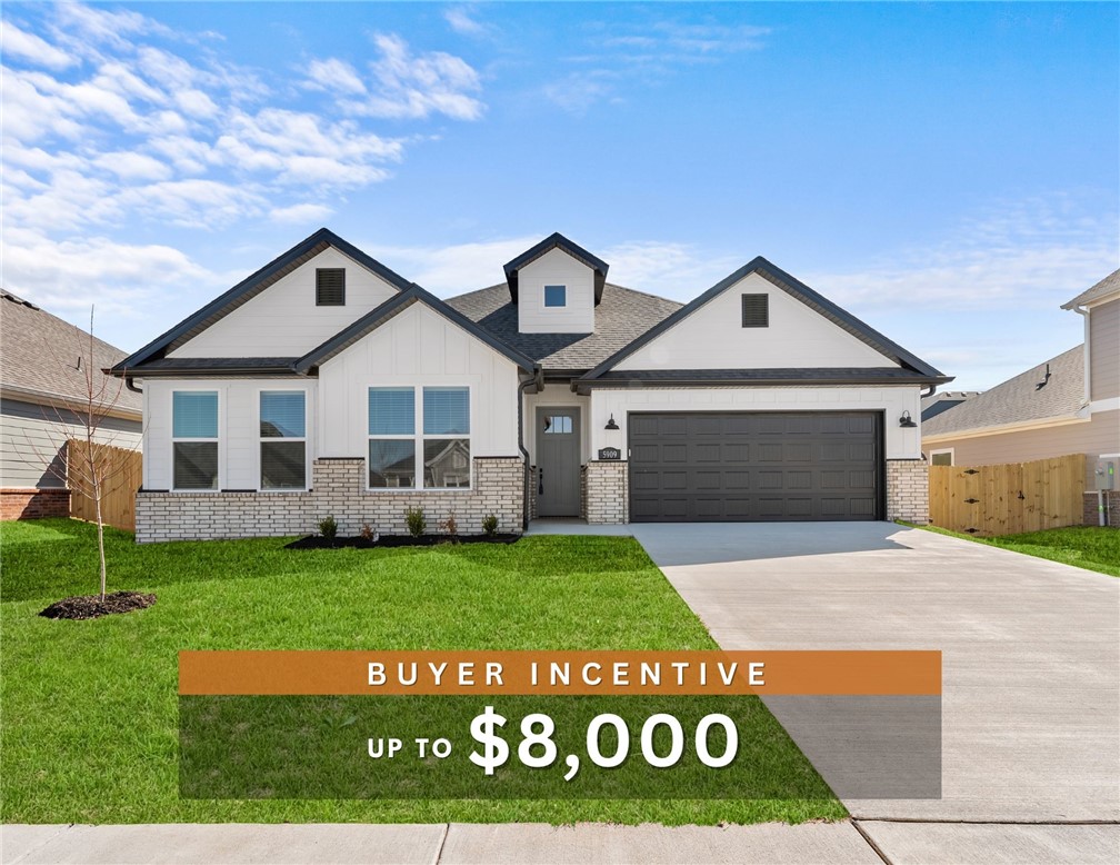 Fence, blinds and gutters included! Discover your dream home in the sought-after Osage Hills neighborhood. Clinton plan with garage on the right & North facing! 9 ft ceilings, linear electric fireplace in the living room, LVP flooring throughout the main living areas and primary bedroom, quartz countertops and more. Chef's kitchen boasting frigidaire stainless steel appliances, gas range, pantry, quartz countertops, bar pull handles, large island and gorgeous backsplash. Luxurious primary bedroom features abundant natural light, while the spa-like primary bathroom offers a walk-in shower, double sinks and spacious walk-in closets. Two secondary bedrooms on the main level, a 4th bedroom upstairs that would be a perfect bonus room & a separate laundry room. Nestled on a generous lot with covered patio that overlooks the serene sodded, fully fenced backyard. Sturdy concrete siding & brick! Model home located at 6008 SW Coywolf St- Lot 122.