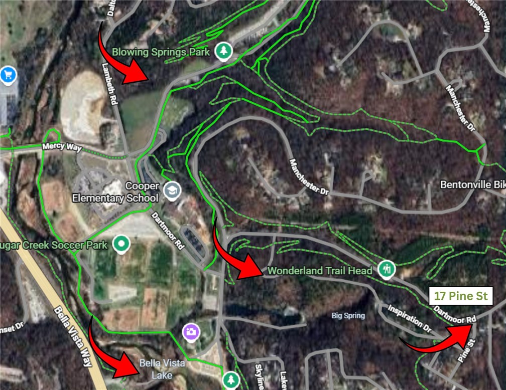 Opportunity awaits in one of Bella Vista's most adventure-filled locations! This cleared lot is ready for its next chapter and sits just minutes from some of Northwest Arkansas' most sought-after outdoor amenities, including the OZ Bike Park with its exciting mountain bike lift, Blowing Springs Park, and miles of world-class mountain biking trails. Whether you're looking for a place to install a manufactured home or exploring future development possibilities, this property offers exceptional potential in a rapidly growing area. A manufactured home previously occupied the lot and has been removed, leaving a cleared site ready for your vision. If you've been searching for an affordable lot in a prime Bella Vista location with unbeatable access to outdoor recreation, this is one you won't want to miss! As always, Buyer should verify any future development opportunities, zoning requirements, utilities, and intended use with the appropriate authorities.