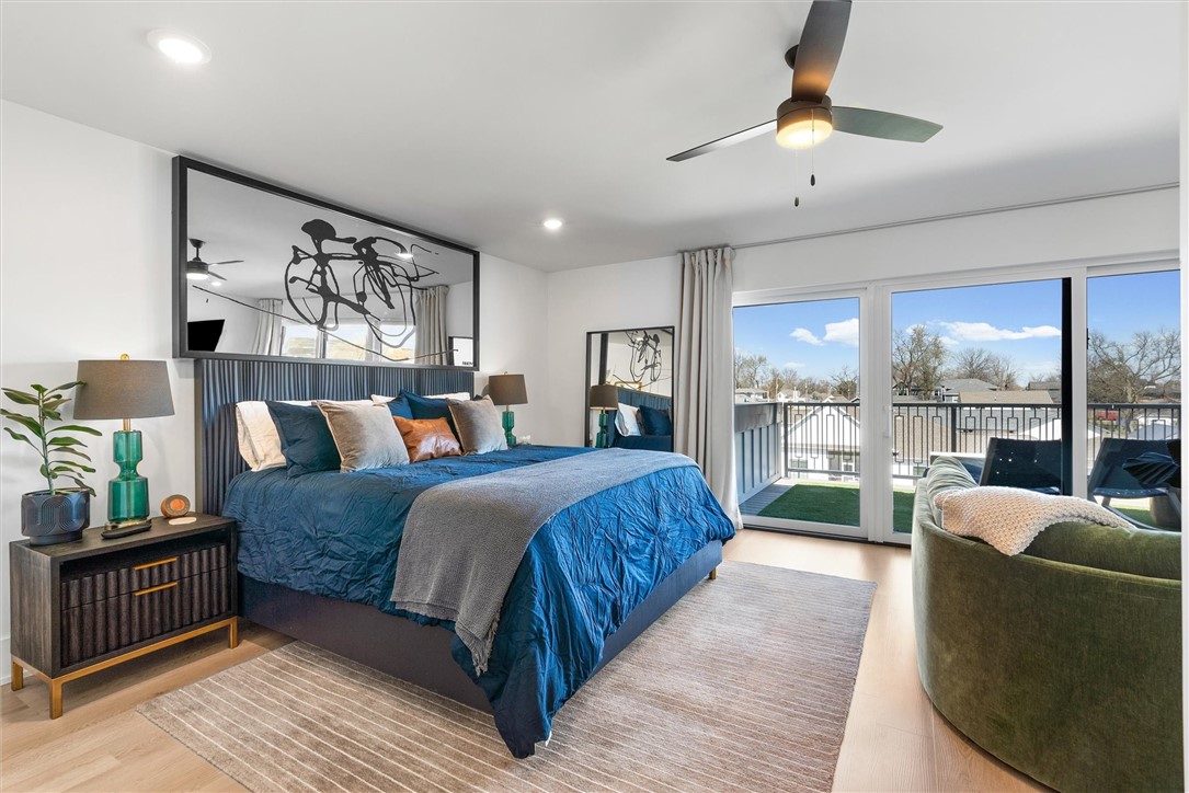 If you want to be able to walk to dinner, a movie, shops or ride trails this townhome is close to it all yet private and quiet. This large townhome is almost 2,400sf with great entertainment space including 3 separate patios, open kitchen with beautiful tile backsplash and open shelves, great guest rooms on the 2nd floor with attached bathrooms. Owner has entire 3rd floor as primary suite, and it does not disappoint with the oversized bedroom with sitting area, large private roof top deck and huge bathroom with walk in shower. The local art, wallpaper in powder bath and new light fixtures really makes this townhome stand out. Garage is large enough for 2 cars or a car and plenty of toys. Come see why this townhome is the perfect space to enjoy downtown Bentonville. Easy to maintain and lock up and leave as well. This townhome is a must see if your wanting to live the luxury life in downtown Bentonville.