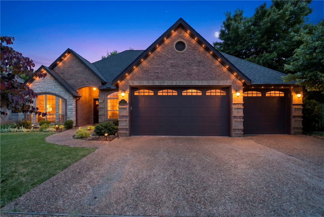 Established community and private backyard setting. From the moment you walk up the sidewalk you feel HOME.  Lush landscape, solid wood floors, fresh paint, cathedral ceiling, and a gas log fireplace, create a warm and inviting atmosphere. The  kitchen offers granite countertops, induction cooking, a convection oven, and brand new pantry. Spacious 3-car garage - storage is abundant, offering ample space for vehicles, tools, and outdoor gear. Don't miss the open and private feel of the backyard space with NO homes behind you. Community amenities such as a pool, clubhouse, playgrounds, basketball courts, and nearby trails offer endless opportunities for outdoor recreation and socializing with neighbors. Conveniently located you'll find yourself just moments away from shopping, dining, entertainment, and excellent schools. Experience the perfect blend of comfort and community living.