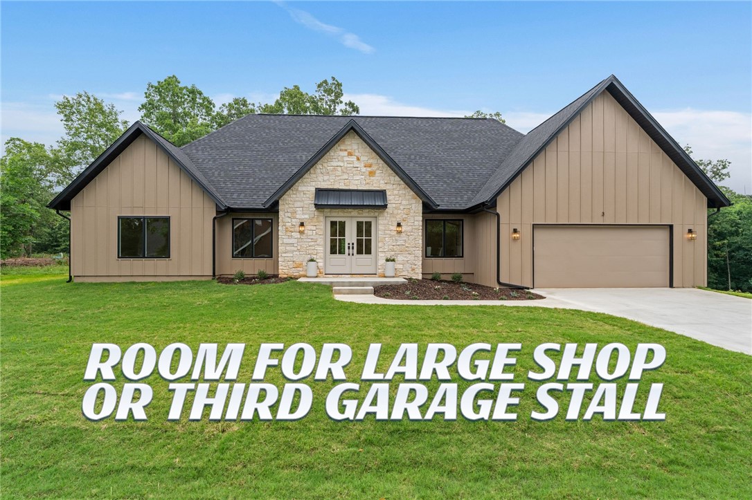 High quality new construction on a rare FLAT .4 acre lot! Designed with timeless elegance and modern functionality, this home features a spacious open-concept living area, large bedrooms, custom cabinetry, over-sized two-car garage, walk-in pantry, quartz countertops, designer finishes, and high-end details throughout. 

The exterior showcases natural limestone and SmartSide siding for exceptional curb appeal and durability. The kitchen is equipped with GE appliances, including a gas range, while an American Standard HVAC system provides year-round comfort. 

Additional highlights include an insulated laundry room and thoughtfully designed living spaces. Conveniently located .4 miles from Stoneykirk Boat Ramp and Park. Minutes from Branchwood Nature Trail, Rec Center, Pickleball courts, Frisbee Golf, Highland Golf Course, Pub and I-49.  Nearby Mountain Bike Trails proposed on Bella Vista’s Master Plan.  See video under "Virtual Tour Link". Agent Owned.