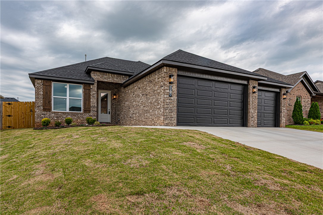 BUILD YOUR DREAM HOME! Buyers can choose colors and applicable options/selections now to May 30th, 2025 with accepted offer! This NEW CONSTRUCTION 3 bedrm 2 bathrm + Office home in the Mountain View Estates is just min from downtown Prairie Grove & under 10 mi to I-49 & Fayetteville! From the covered front porch head inside to a thoughtfully designed open concept space: Light & airy living w/ 10' ceilings, LVP floors throughout, dining area, & large kitchen feat: craftsman styled soft-close cabinetry, granite counters, stainless steel apps, pantry, & center island. Relax in the primary suite w tray ceiling & luxury private ensuite feat: separate sink vanities, private toilet, soaking tub, walk-in glass shower, & walk in closet laundry access! Built-in hall tree for addl storage! Split floor plan with 2 add’l BRs and full BA. Enjoy the comfort of a covered back patio & fenced-in backyard! More Features incl: R42 attic insulation, eve plug for holiday lights w/ switch, 8' tall garage doors & over-sized 3-car garage!