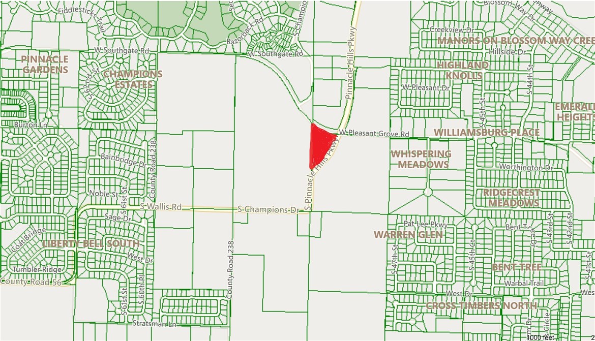 Excellent Development Potential  approximately 4.08+ acres on Lighted, Corner lot with road frontage on two sides of property.   Triangle shape, level and cleared lot.   There are two parcel numbers.  This is one of the most desired locations close to  Promenade Mall,  Top Golf , Walmart Amphitheatre and Walmart Neighborhood Market.   Property is surrounded by residential neighborhoods.