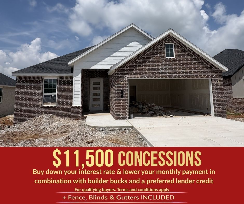 Lexington is the perfect place to enjoy quiet community living while staying close to schools, restaurants, and local attractions. The Sunflower floor plan offers 1,937 sq. ft. with 4 bedrooms, 2 bathrooms, and a 2-car garage, providing a spacious and functional design ideal for families and everyday living.Inside, modern square undermount sinks and framed mirrors add a clean, sophisticated touch to the bathrooms. Durable luxury vinyl plank flooring flows throughout the living room, kitchen, and hallways, combining style with easy maintenance. The oversized garage features depths ranging from 20 to 24 feet, offering extra room for larger vehicles, storage, or hobbies. Fence, blinds, and gutters are all included, adding extra value and move-in-ready convenience.For a limited time, Lower your interest rate with $7,500 from the builder + up to 4k in closing costs from select lenders. For a total of up to $11,500 with lender incentives.