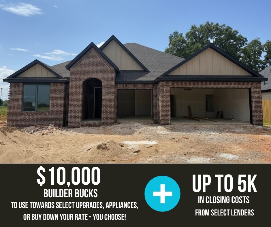Hillcrest offers a peaceful setting with convenient access to top-rated schools and major employers, making it an ideal place to call home in Northwest Arkansas.The Redwood floor plan features a dedicated study, a single-story layout with a 3-car garage. Designed for comfort and functionality, this home includes ceiling fans in all bedrooms, full sod in both front and back yards, and front landscaping with a flower bed for great curb appeal.Inside, you’ll find thoughtful touches like framed mirrors in the bathrooms and additional cabinetry over the toilets for extra storage. The home is also plumbed for gas on the back patio, making it ready for outdoor entertaining.Open houses every Sunday from 1--4 PM. For a limited time, Builder Incentives: $10,000 Builder Bucks to use towards select upgrades, appliances, or buy down your rate -- you choose! Plus up to 5K from select lenders. For a total of up to 15K with lender incentives! Fence, blinds, and gutters are all included.