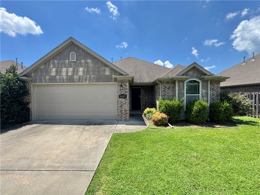 Adorable home available now! Located in the desirable Villages of Sloanbrooke subdivision. Home features low maintenance tile flooring throughout, recessed lighting and gas burning fireplace with mantle in the living room. Kitchen offers granite counters, dark wood cabinets with lots of storage throughout. Large private primary suite with tray ceiling, dual walk-in closets, dual vanities, jetted tub and separate shower. Spare bedrooms with large closets are adjacent to guest bath. Dining area opens to the fenced back yard, covered back porch with gas hookup. Laundry room off the garage with cabinets. Fridge, washer and dryer provided. Don't wait; this one won't last long!