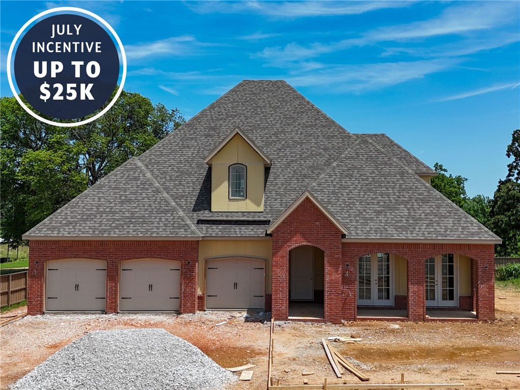 Take advantage of up to $25,000 in total incentives on this home through July 31. The offer includes a $20,000 builder incentive plus an additional $5,000 through our preferred lender. Incentives may be applied toward closing costs and prepaid expenses, an interest rate buy-down, or other approved options. Located in County Line Square near Shaw Family Park. The Glenwood features a vaulted living room with a fireplace, French doors to the front porch, and engineered hardwood floors throughout the first floor. The kitchen and dining area open to the back patio and include a large island, ceiling-height cabinets, GE Profile appliances, and a pantry. The main level also includes the primary suite, guest bedroom, full bath, laundry room, and 3-car garage. Upstairs offers 3 additional bedrooms and a full bathroom. Fence, gutters, and blinds are included. A community pool and pavilion are coming soon for residents to enjoy.