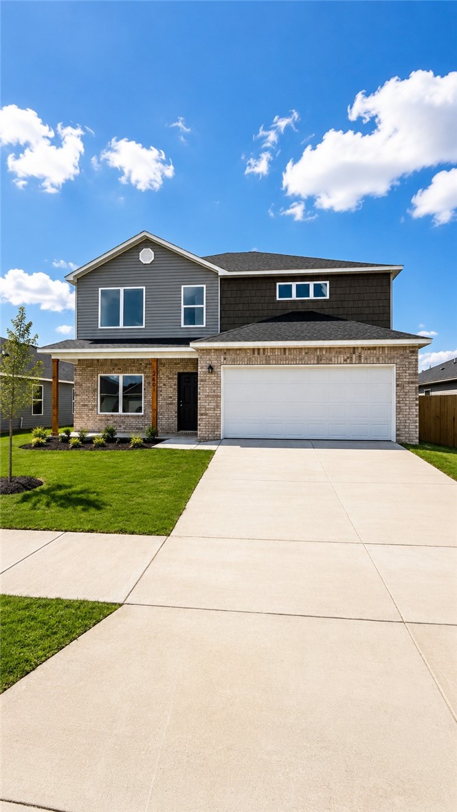 The beautiful Bennet plan is rich with curb appeal with its cozy covered porch and front yard landscaping. This two-story home features 4 bedrooms, 2.5 bathrooms, a bonus room upstairs, and a large living area downstairs. The master suite is on the first floor and features 2 walk-in closets. The fully equipped, energy-efficient kitchen has generous counterspace and a pantry. Learn more about this home today! *Photos are of similar model