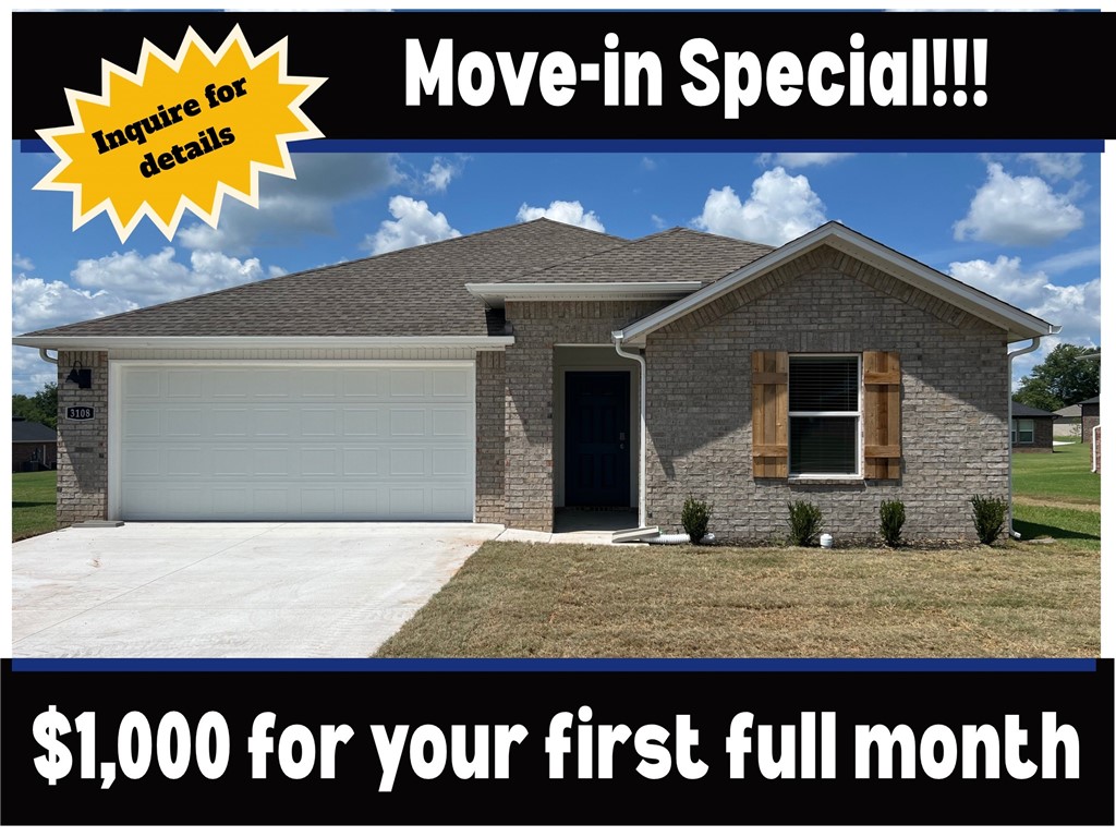 Move in Special!! Apply today and pay $1,000 for your first month!! Welcome to 3108 Bella Street — a stunning 4-bedroom, 3-bath home offering 2,110 sq ft of thoughtfully designed living space. Built in 2025, this modern plan features a dedicated office, perfect for remote work or study, and an open-concept layout ideal for entertaining. Step inside to find luxury vinyl plank flooring throughout for easy cleaning and abundant natural light. The chef’s kitchen boasts 36-inch cabinetry, granite countertops, and a stainless-steel undermount sink, all opening to a spacious living area. Rent $1,900/mo. Deposit $1,900.