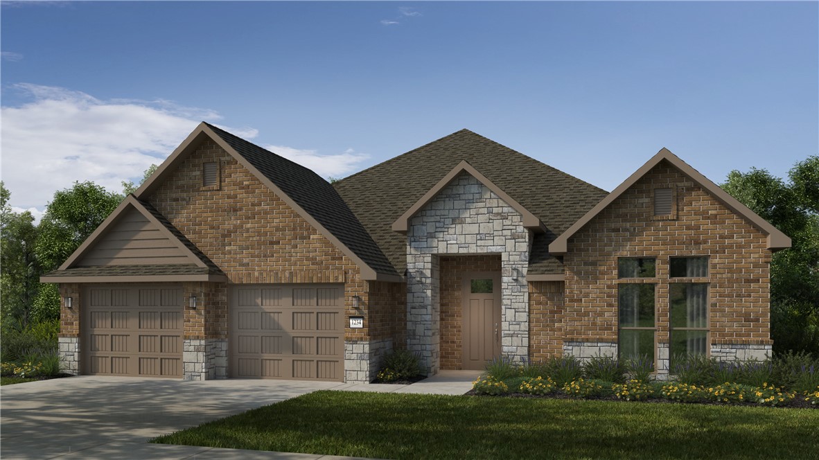 The 2800 offers 5 bedrooms, 3 bathrooms, and about
2,800 square feet of single story living. Key features
include wood plank tray ceilings, a vaulted living room
with a stained box beam, a vaulted back porch, and an
oversized pantry. The open kitchen–dining–living layout is
enhanced by an accent wall dining area. The primary suite includes a vaulted ceiling
and a luxury bath with a freestanding tub and glass
framed shower.
Taxes are subject to change based on new construction.