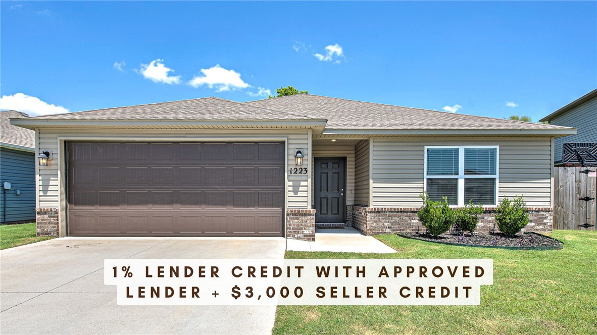 1% Lender Credit with Approved Lender + $3,000 Seller Credit! Why wait for new construction when you can have a home that still feels brand new? This well-maintained 3-bedroom, 2-bath Foster plan in Creekside Meadows offers the comfort of modern living with the added benefit of established surroundings. Inside, you'll find an inviting open layout centered around an eat-in kitchen with ample workspace and a natural flow into the living area, making everyday living and entertaining easy. The thoughtful floor plan maximizes space while providing comfortable bedrooms and a private primary suite. Washer, dryer, and refrigerator will convey. The location puts you close to everything that makes Northwest Arkansas desirable. Enjoy convenient access to the University of Arkansas, nearby parks, walking trails, schools, shopping, and dining. Whether you're looking for your next home or an investment in a growing area, this move-in-ready property offers a combination of location, condition, and value that's hard to find.