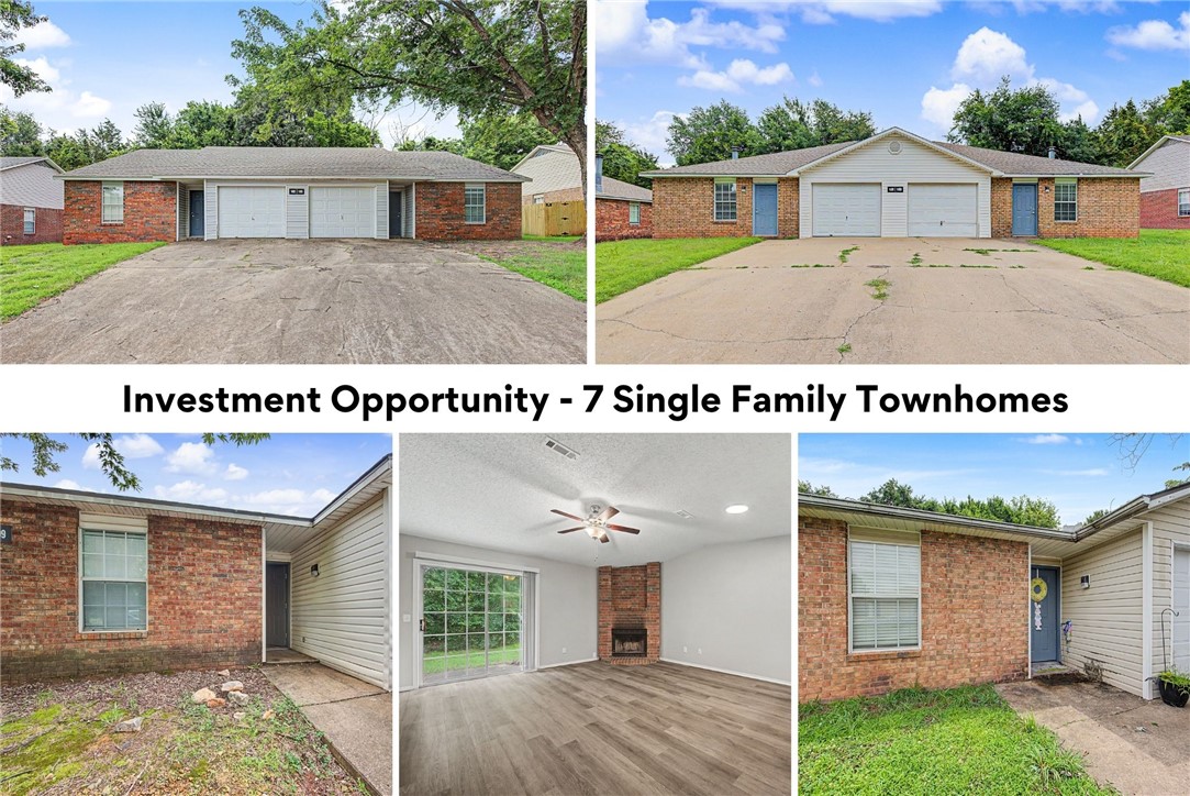 Calling all Investors! Just minutes from the UofA in West Fayetteville, these 7 beautifully updated 3-bed, 2-bath single-family townhomes are an exceptional investment opportunity! Located only 3.5mi from campus & less than 2mi from I-49, with quick access to shopping, dining, entertainment, and everything Fayetteville has to offer. These townhomes have been updated including newer roofs, HVAC systems, flooring, fresh paint, countertops, refinished cabinets, and modern lighting and plumbing fixtures throughout. The kitchen comes complete with newer appliances—including the refrigerator. Washer/dryer hookups & a one-car garage add to the functionality, making this truly a turnkey investment. Listing is for 7 single-family townhome units. *Please only show 1426, 1486, & 1488 N Boxley Ave.* 1428, 1599, 1628, & 1672 N Boxley Ave are tenant occupied. Please do not disturb tenants. All 7 townhomes are also listed for sale individually, see ML# 1353667, 1353668, 1352909, 1352921, 1352922, 1353672, & 1354051, respectively.