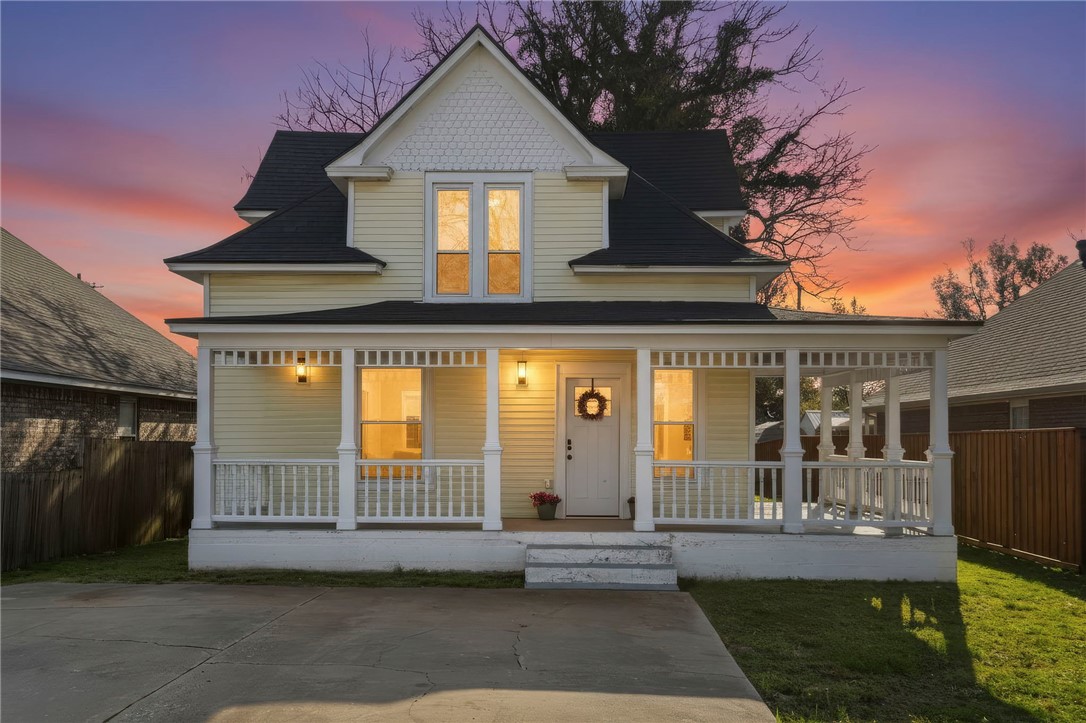 Classic Victorian charm meets easy small-town living in this 3 bed, 2.5 bath cottage w/ a wrap-around porch perfect for morning coffee & neighborly hellos. Located in the heart of downtown Gentry, enjoy unmatched walkability—just a two-minute stroll to Main Street with the library, courthouse, restaurants, salons, banks, grocery store, post office, & city offices nearby. Walk to local parades & community events, or head less than half a mile to the city park with a splash pad, playground, picnic areas, walking trails, & skate park. Major updates with warranties provide confidence and efficiency, including a brand new HVAC system, new roof, and new windows. Zoned Residential Office, offering flexibility for a primary residence with potential for a small office or professional use (buyer to verify).  Additional move-in-ready features include fresh interior paint, updated light fixtures, new front door, new carpet, new toilet, dishwasher, refrigerator, & washer—blending historic charm with everyday comfort.