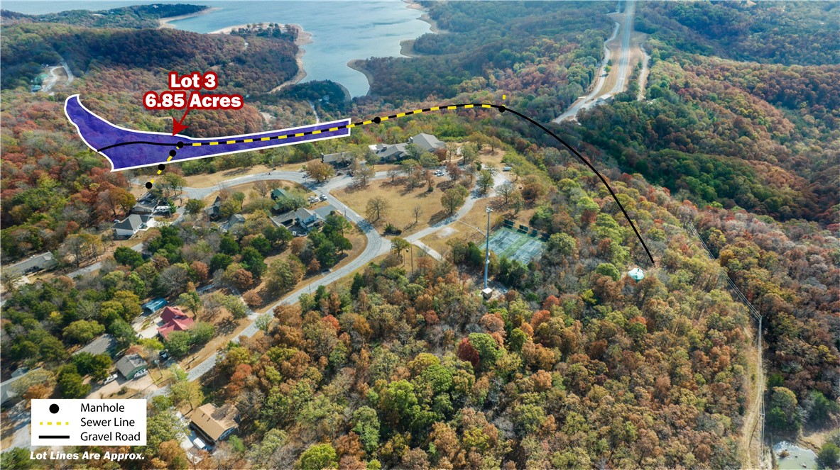 A rare opportunity to acquire +/- 6.85 acres with breathtaking, year-round views of Beaver Lake from one of the highest elevations in Benton County at 1,800 feet. Overlooking 487 miles of shoreline, this premier homesite or development tract offers exceptional topography and panoramic scenery that is increasingly difficult to find.  All utilities are readily available on site, enhancing the property's development potential. Situated in the county with no official zoning, the site allows for a wide range of uses, including residential estate, short term rental cabins, retreat concepts, or future investment hold. Conveniently located just 1.7 miles east of Lost Bridge Marina and 2.7 miles west of Beaver Lake Sail Club, the property also offers strong regional connectivity. It is approx. 20 minutes to Rogers Executive Airport and 35 minutes to the new Walmart World HQ. This is a standout opportunity to secure a piece of highly desirable land in one of NWA's most sought after lake areas.