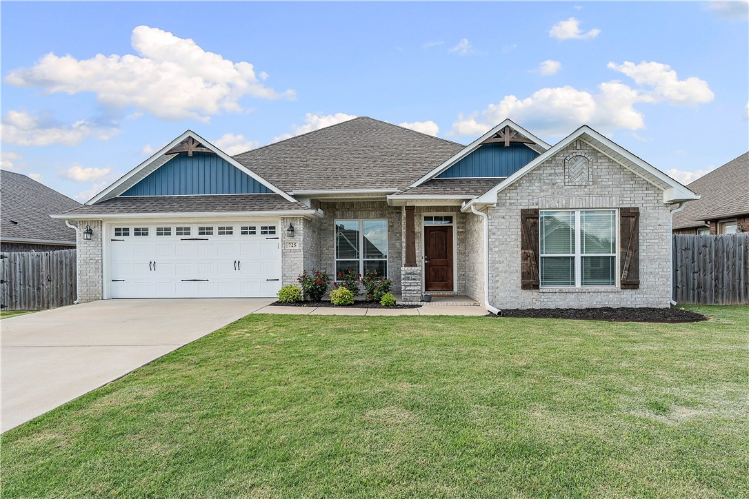 Welcome to the sought-after Pea Ridge neighborhood of Elkhorn! If you've been waiting for a home that checks all the boxes without sacrificing style or location, this is it. Built in 2021, this one-owner home offers a thoughtfully designed single-level layout with 4 bedrooms, 2 bathrooms, and an open-concept living space. The split floor plan provides privacy for the primary suite while the other bedrooms are on the other side of the home. Step outside to enjoy a fenced in backyard with plenty of room. Located just minutes from downtown Bentonville, downtown Rogers, & the incredible Bella Vista mountain bike trail system, you'll love the convenience of this growing community. Elkhorn residents also enjoy nearby parks, playgrounds, pickleball and basketball courts, walking trails, & even the convenience of Walmart drone delivery. Clean, modern, and move-in ready, this home offers the perfect opportunity to enjoy one of Pea Ridge's most desirable neighborhoods while creating memories that will last for years.