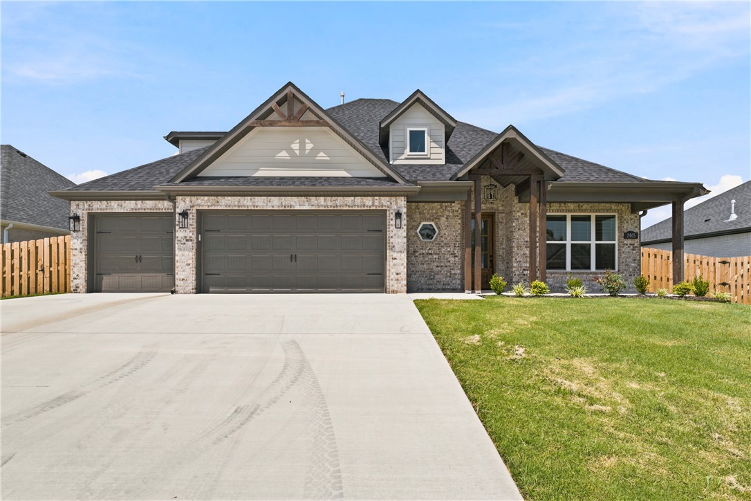 The "Cash" floorplan -all are invited to experience a truly modern design and quality finish-out to go with an extremely practicable price point.  Currently $207 per square foot makes this the best value in NWA. Come see for yourself - from the curb you will see Brick, Stacked stone, Cement Siding or Hardie Board in all styles and designs making each home a unique experience and gives a tremendous first impression.  Come drive this neighborhood and notice the "fountained" open area for dog-walking or running. Splish-Splash in the sparkling neighborhood pool.  The Home's interior is exceptional in design and feel with so endless custom features - the custom cabinets, countertops, and fixtures are the kinds found in luxury homes coming with much higher price tags.  Move in Ready. For a limited time, builder is offering $2500 toward closing costs! Photos are of a similar staged model home.