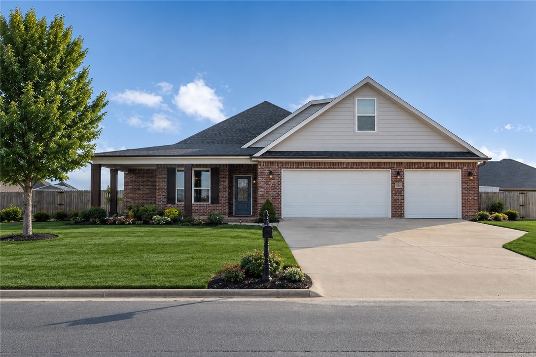 This beautifully maintained home on a peaceful .48-acre lot is just outside of town. Enjoy an excellent central location with easy access to Tontitown, Springdale, or Fayetteville. If you love the Tontitown area but it feels out of reach, this is an affordable way to enjoy the convenience, amenities, and lifestyle of the area. This home features a spacious bonus room with a full bathroom and walk-in closet, offering great flexibility for guests, a home office, or additional living space. There are 3 bedrooms on the main level with 2 bathrooms, formal dining, and a very efficient kitchen style that is sure to please. The enclosed patio conversion adds just a little extra room for a great sitting area. The fenced in back yard is a great place to enjoy family events, build your dream pool, or just relax and enjoy the beautiful weather. The shop is already supplied with electric! Relax in the peaceful setting and even birdwatch the nearby eagle’s nest. Up to $8,000 lender credit through preferred lender.