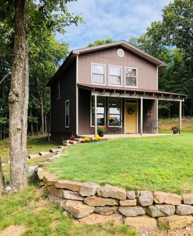 It's ideal! Very attractive, like-new, 2 BR/2 BA cottage has pasture/pond/barn/woods. Quiet, established, peaceful spot is 10 minutes from I-49 (25 min to Fayetteville). Newly-renovated in 2017-18 with space added on 2nd floor (not reflected on tax records) -- new electrical, plumbing, HVAC (efficiency 90+), Marathon hot-water heater (lifetime guarantee). 2 upstairs BR's have nice views. Stackable W/D, frig, and propane tank convey. Lovely pasture, about 8 ac, is level & fenced with good grass. Large barn is 1550 s.f. About 8 wooded ac.