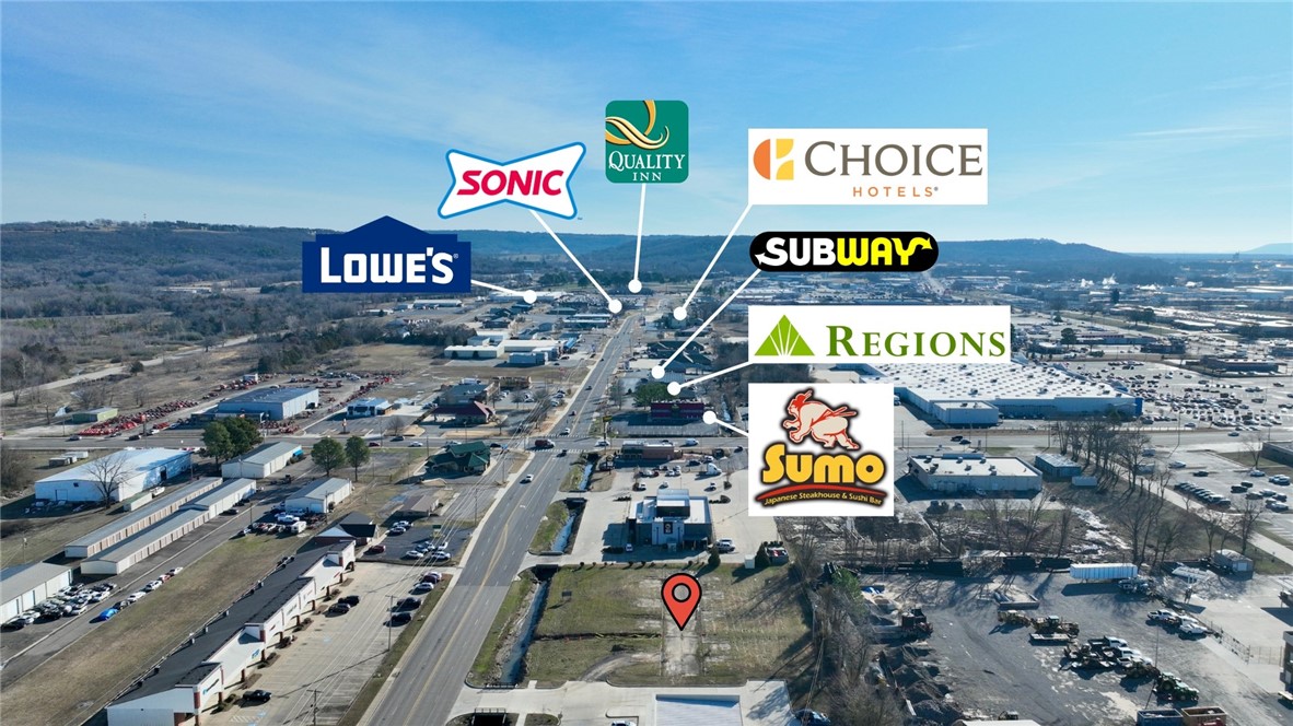LOCATION! LOCATION! LOCATION! Don't miss this prime opportunity to own a highly visible commercial property in an unbeatable location. Just minutes away from I-40 interstate & surrounded by national retailers & established businesses including WAL-MART, Starbucks, 7-Brew, Buffalo Wild Wings, RNR Tire, & more, offering exceptional exposure for your business.